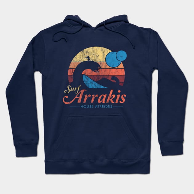 Visit Arrakis - Vintage Distressed Surf - Dune - Sci Fi Hoodie by Nemons